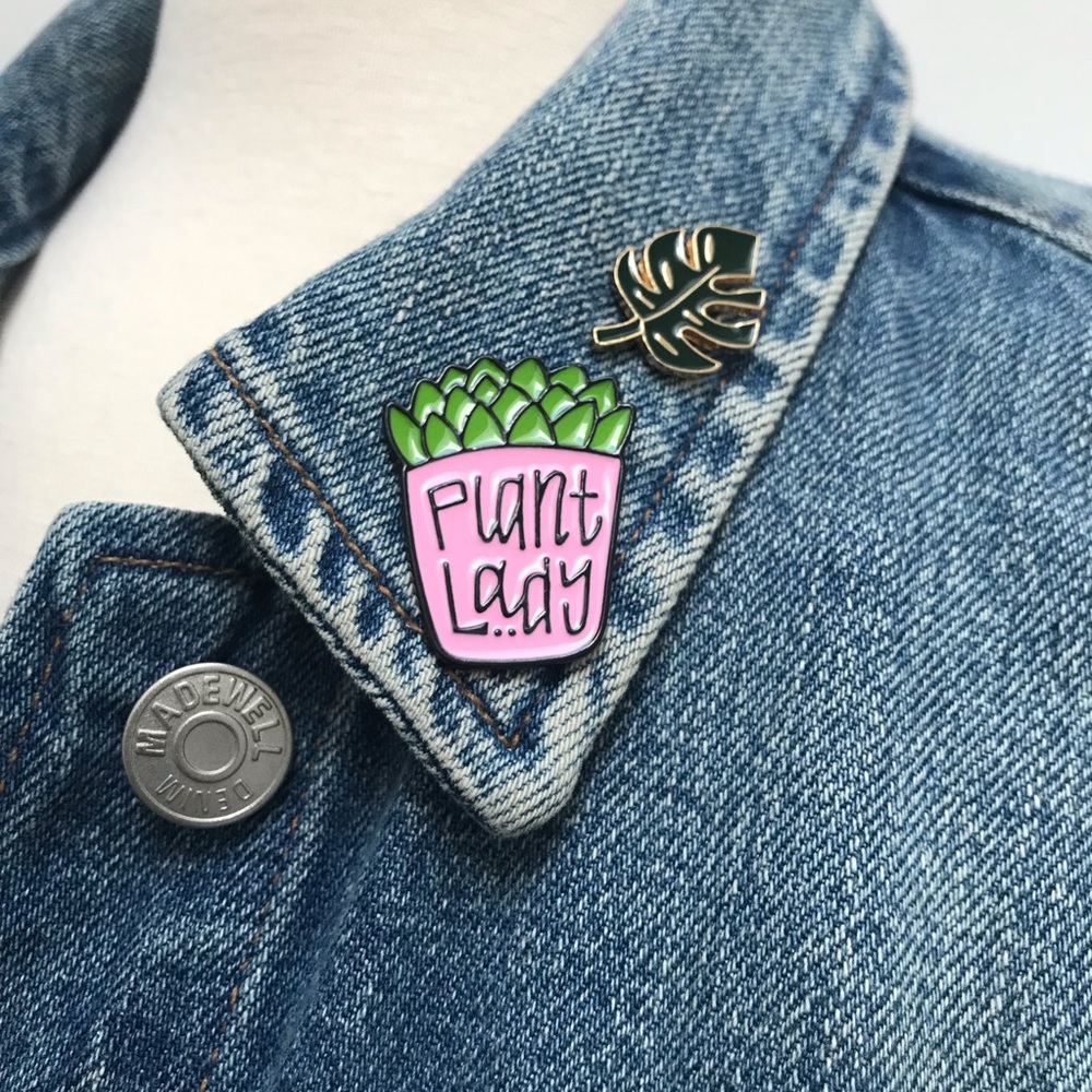 Plant Lady Enamel Pin Set - 4 Different Pins - NWT - Picture 2 of 5